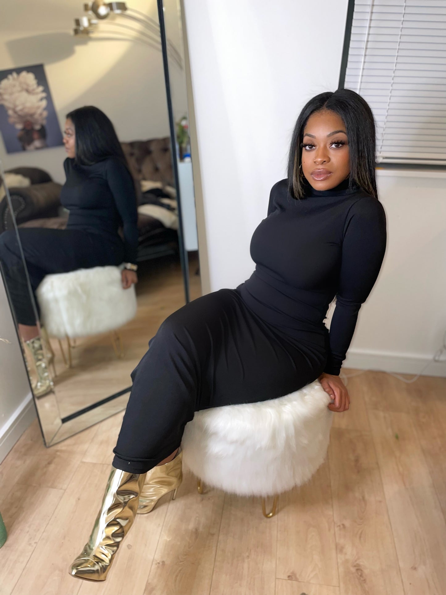 Kim K. Ribbed Maxi BLK